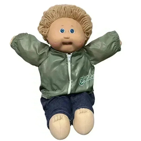 Cabbage Patch Kids Other - Vintage Cabbage Patch Kids Boy Doll 1978 1982 Blue Eyes Green Jacket original